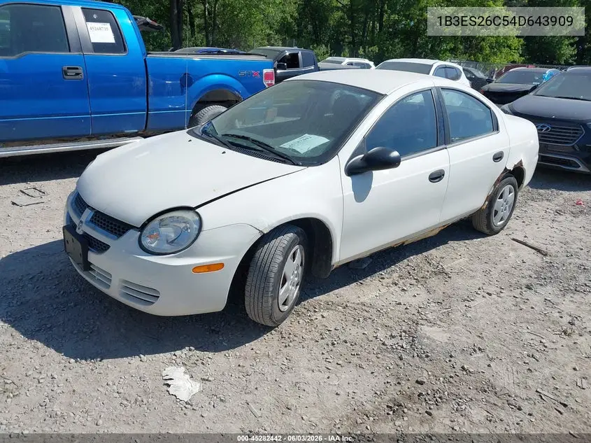 2004 Dodge Neon Se VIN: 1B3ES26C54D643909 Lot: 45282442