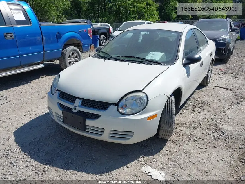 2004 Dodge Neon Se VIN: 1B3ES26C54D643909 Lot: 45282442