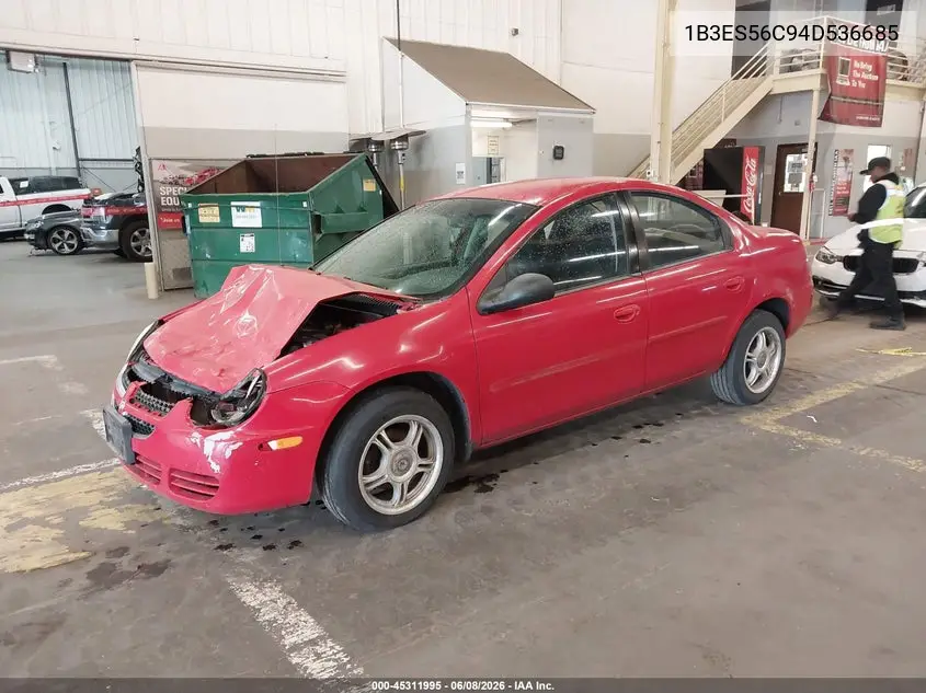 2004 Dodge Neon Sxt VIN: 1B3ES56C94D536685 Lot: 45311995