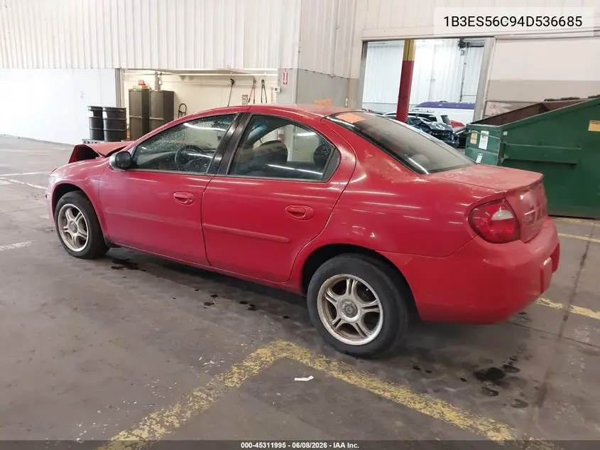 2004 Dodge Neon Sxt VIN: 1B3ES56C94D536685 Lot: 45311995