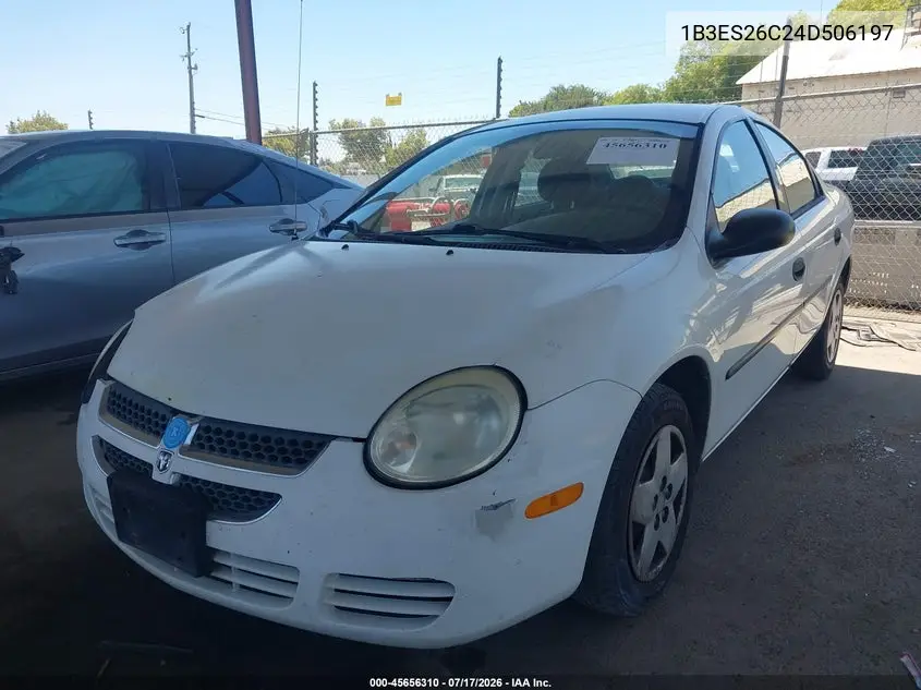 2004 Dodge Neon Se VIN: 1B3ES26C24D506197 Lot: 45656310