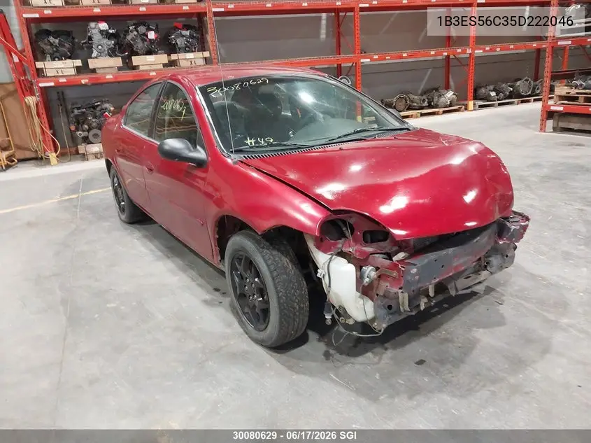 2005 Dodge Neon Sxt VIN: 1B3ES56C35D222046 Lot: 30080629