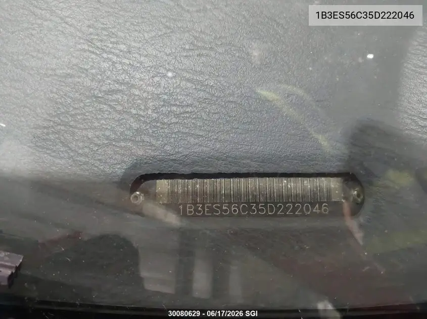2005 Dodge Neon Sxt VIN: 1B3ES56C35D222046 Lot: 30080629