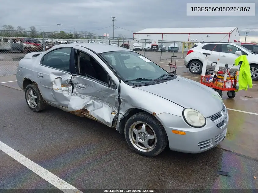 2005 Dodge Neon Sxt VIN: 1B3ES56C05D264867 Lot: 44882948