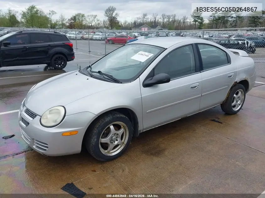 2005 Dodge Neon Sxt VIN: 1B3ES56C05D264867 Lot: 44882948