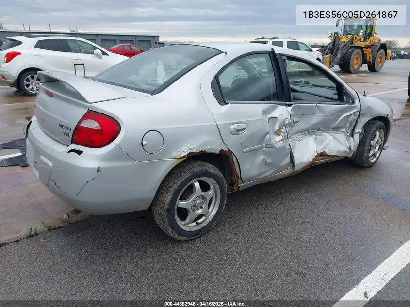 2005 Dodge Neon Sxt VIN: 1B3ES56C05D264867 Lot: 44882948