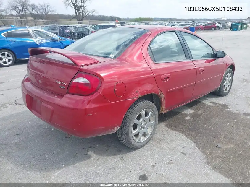 2005 Dodge Neon Sxt VIN: 1B3ES56CX5D108433 Lot: 44898301