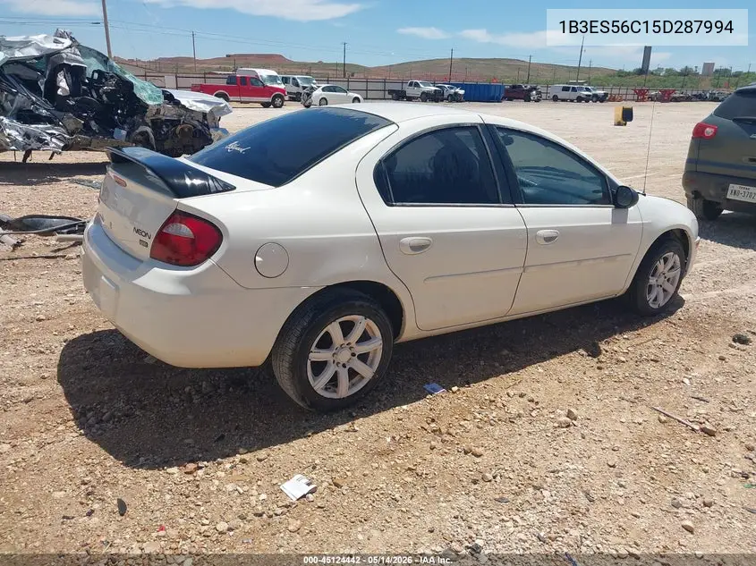 2005 Dodge Neon Sxt VIN: 1B3ES56C15D287994 Lot: 45124442