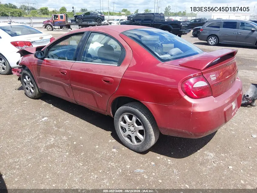 2005 Dodge Neon Sxt VIN: 1B3ES56C45D187405 Lot: 45314499