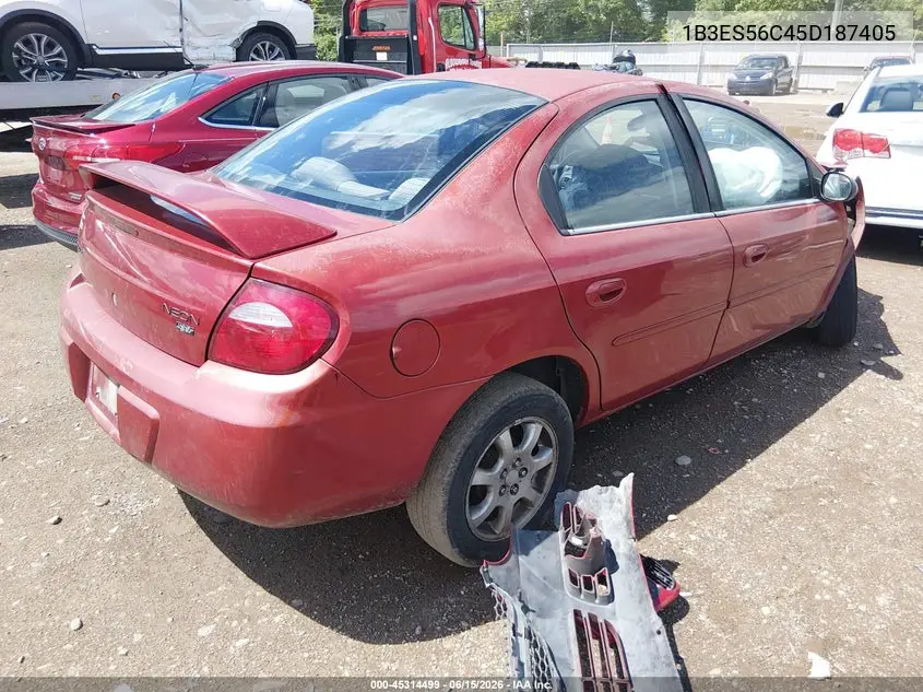 2005 Dodge Neon Sxt VIN: 1B3ES56C45D187405 Lot: 45314499