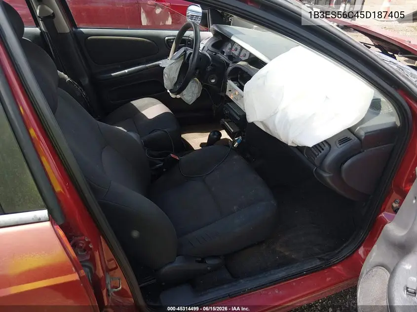 2005 Dodge Neon Sxt VIN: 1B3ES56C45D187405 Lot: 45314499