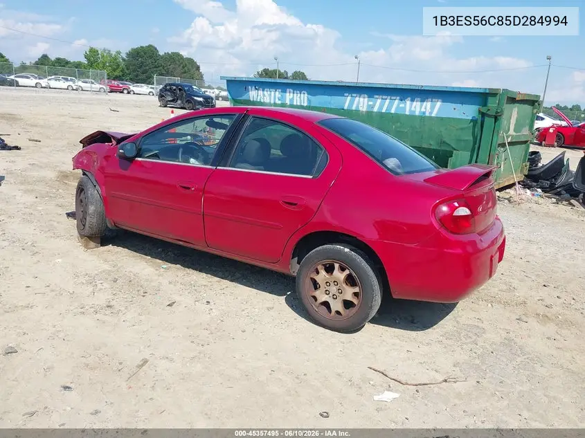 2005 Dodge Neon Sxt VIN: 1B3ES56C85D284994 Lot: 45357495
