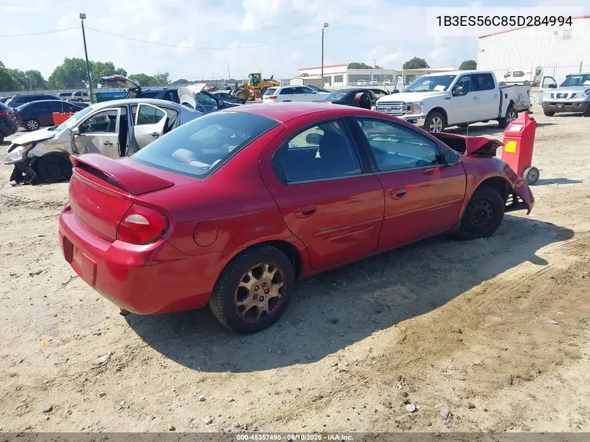 2005 Dodge Neon Sxt VIN: 1B3ES56C85D284994 Lot: 45357495