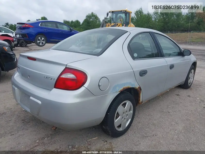 2005 Dodge Neon Se VIN: 1B3ES26C75D236899 Lot: 45579289