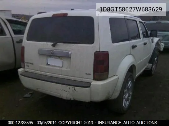 2007 Dodge Nitro Slt/Rt VIN: 1D8GT58627W683629 Lot: 12788595