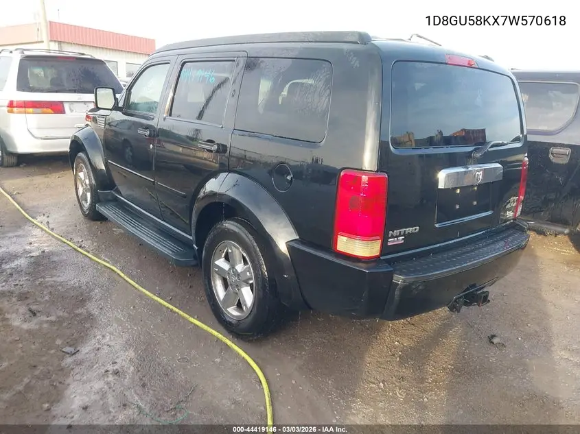 2007 Dodge Nitro Slt/Rt VIN: 1D8GU58KX7W570618 Lot: 44419146