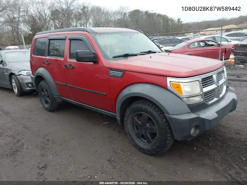 2007 Dodge Nitro Sxt VIN: 1D8GU28K87W589442 Lot: 44448788