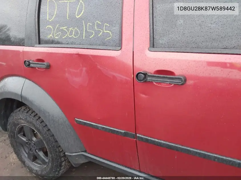 2007 Dodge Nitro Sxt VIN: 1D8GU28K87W589442 Lot: 44448788