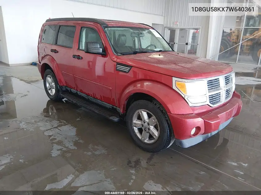 2007 Dodge Nitro Slt/Rt VIN: 1D8GU58KX7W640361 Lot: 44481169