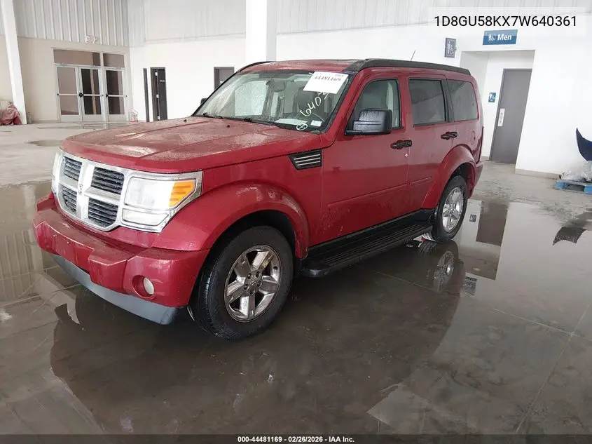 2007 Dodge Nitro Slt/Rt VIN: 1D8GU58KX7W640361 Lot: 44481169
