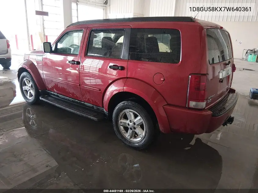 2007 Dodge Nitro Slt/Rt VIN: 1D8GU58KX7W640361 Lot: 44481169