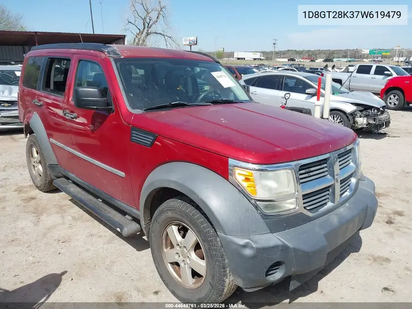 2007 Dodge Nitro Sxt VIN: 1D8GT28K37W619479 Lot: 44649761