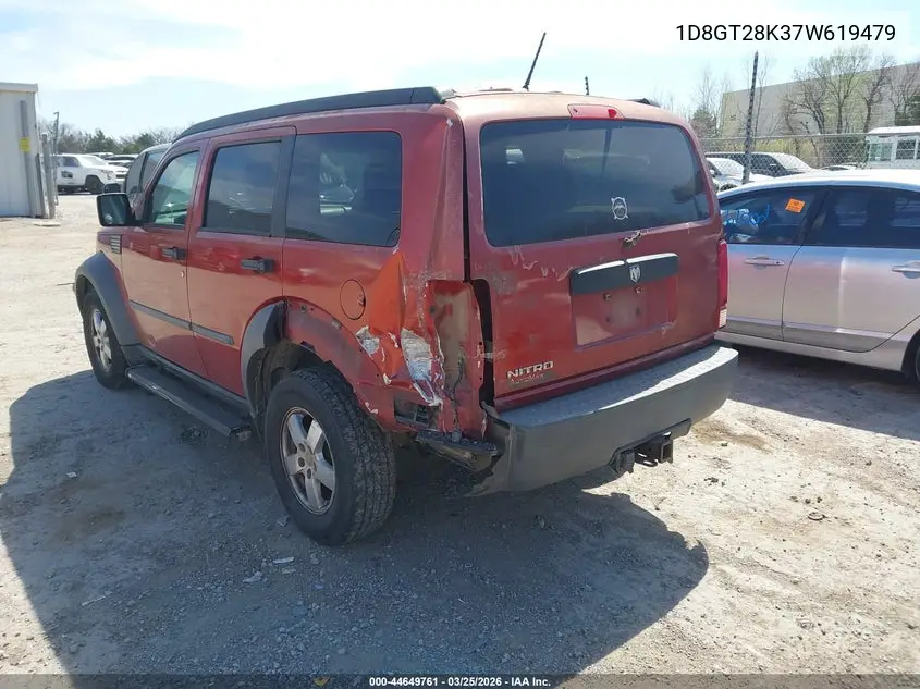 2007 Dodge Nitro Sxt VIN: 1D8GT28K37W619479 Lot: 44649761