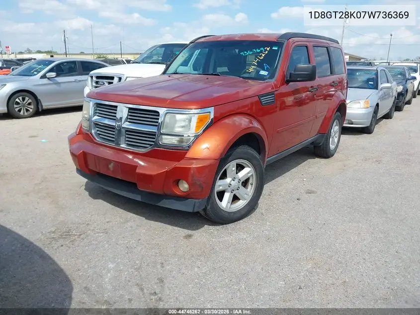 2007 Dodge Nitro Sxt VIN: 1D8GT28K07W736369 Lot: 44746262