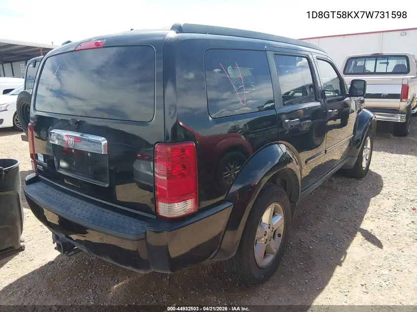 2007 Dodge Nitro Slt/Rt VIN: 1D8GT58KX7W731598 Lot: 44932503