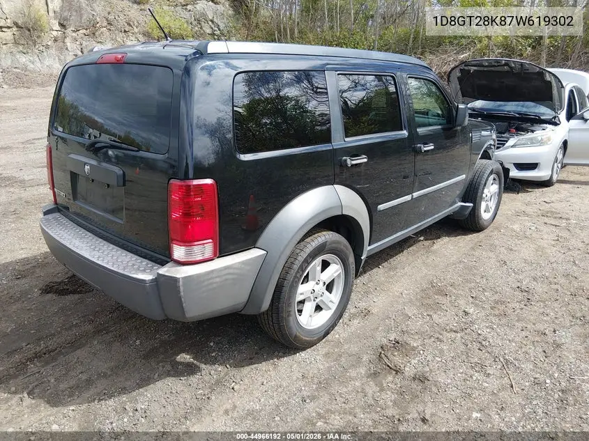2007 Dodge Nitro Sxt VIN: 1D8GT28K87W619302 Lot: 44966192