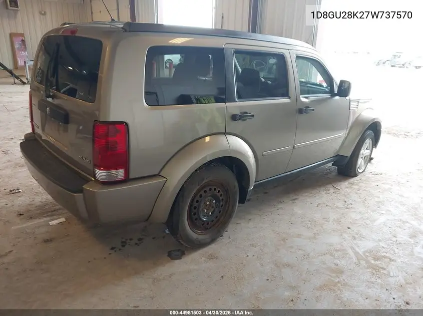 2007 Dodge Nitro Sxt VIN: 1D8GU28K27W737570 Lot: 44981503