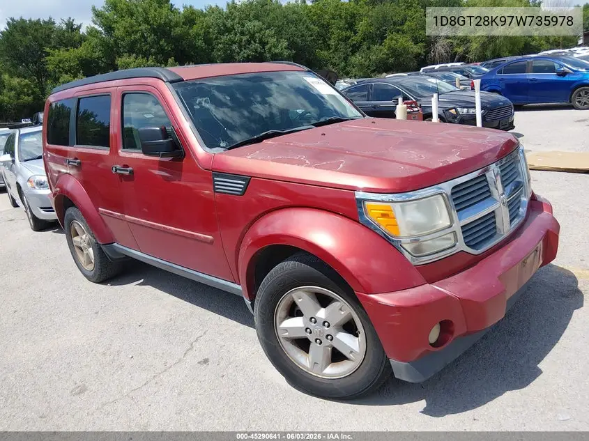 2007 Dodge Nitro Sxt VIN: 1D8GT28K97W735978 Lot: 45290641