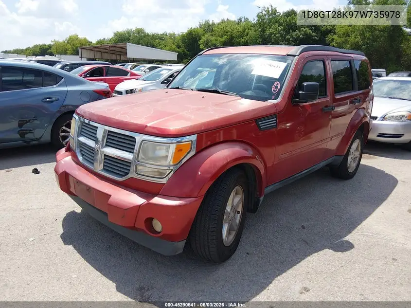 2007 Dodge Nitro Sxt VIN: 1D8GT28K97W735978 Lot: 45290641