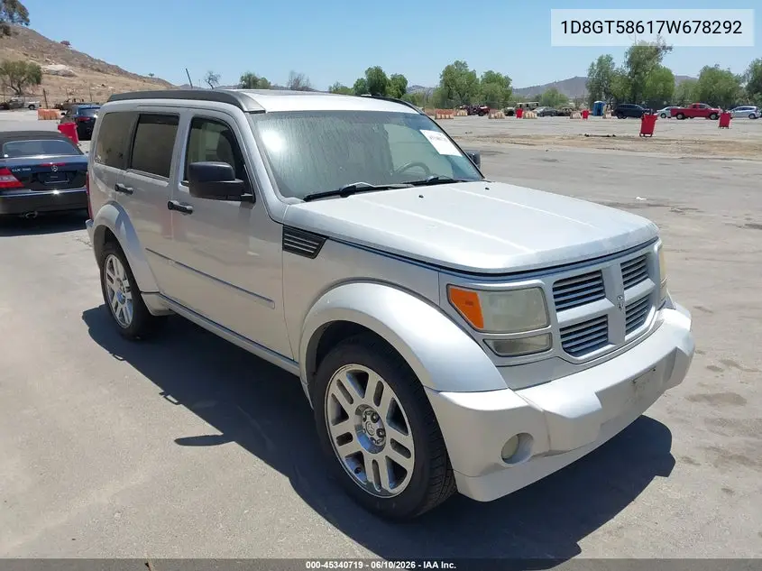2007 Dodge Nitro Slt/Rt VIN: 1D8GT58617W678292 Lot: 45340719