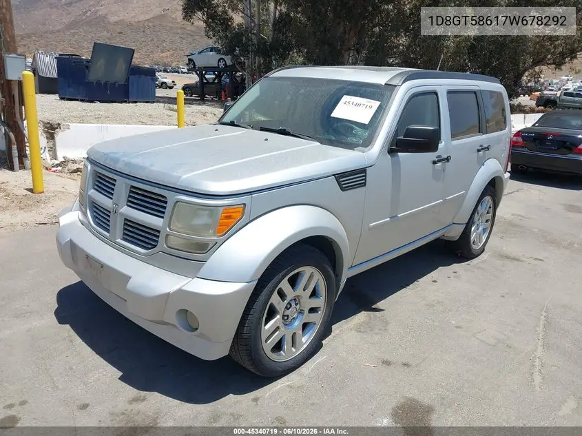 2007 Dodge Nitro Slt/Rt VIN: 1D8GT58617W678292 Lot: 45340719