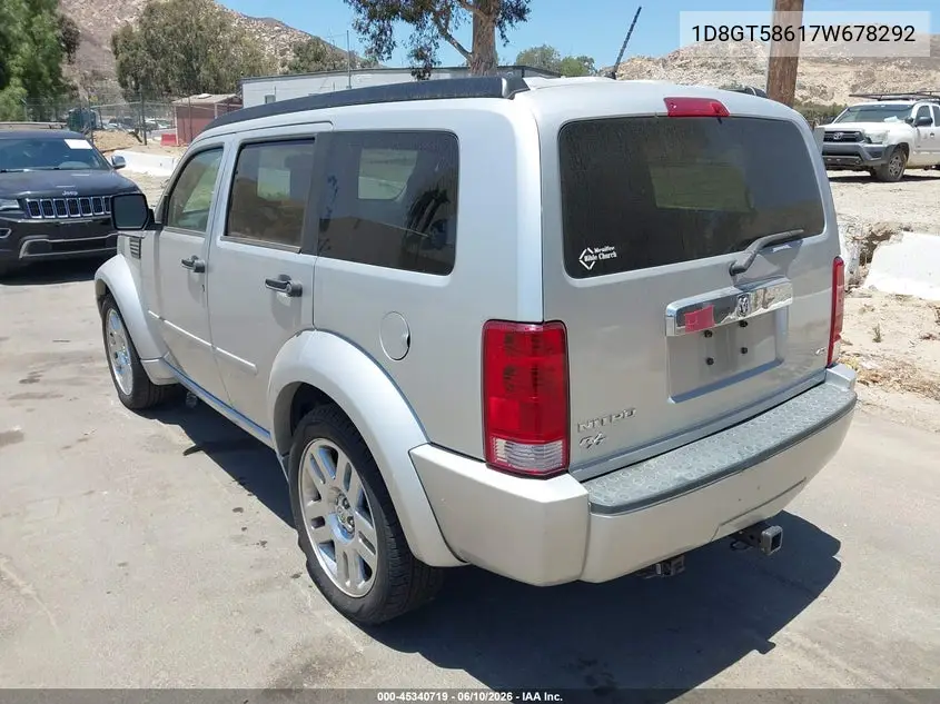 2007 Dodge Nitro Slt/Rt VIN: 1D8GT58617W678292 Lot: 45340719