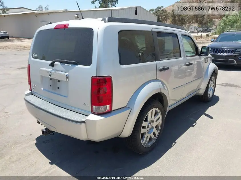 2007 Dodge Nitro Slt/Rt VIN: 1D8GT58617W678292 Lot: 45340719