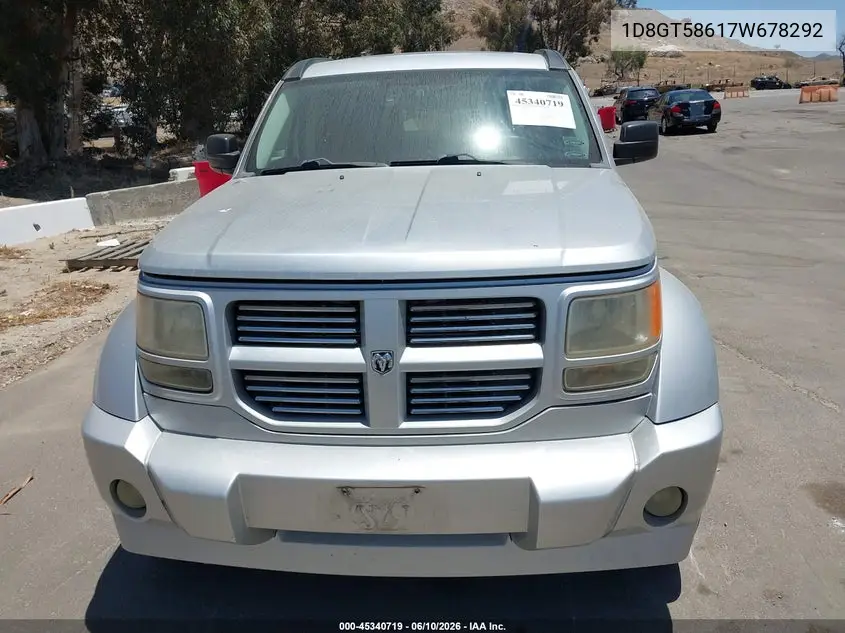 2007 Dodge Nitro Slt/Rt VIN: 1D8GT58617W678292 Lot: 45340719