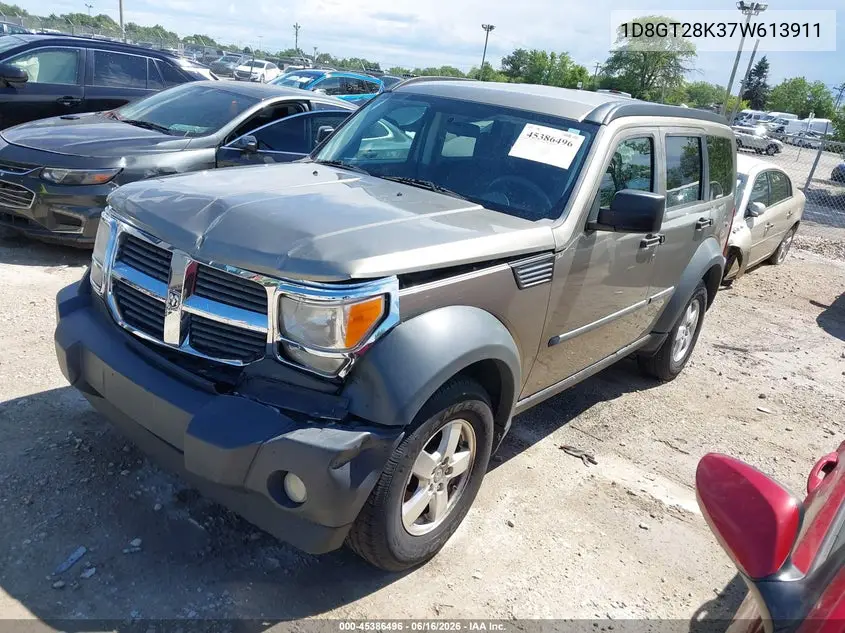 2007 Dodge Nitro Sxt VIN: 1D8GT28K37W613911 Lot: 45386496
