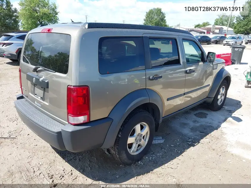 2007 Dodge Nitro Sxt VIN: 1D8GT28K37W613911 Lot: 45386496
