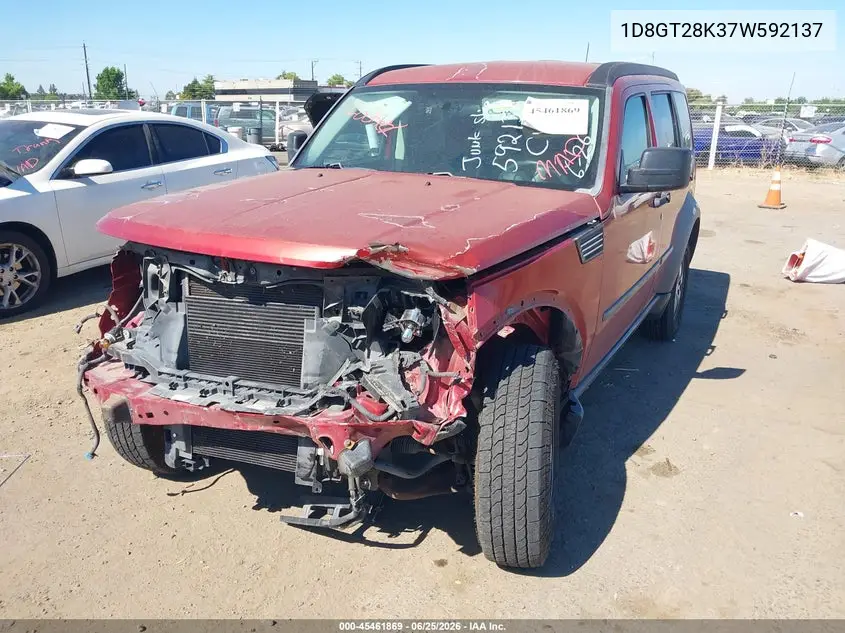 2007 Dodge Nitro Sxt VIN: 1D8GT28K37W592137 Lot: 45461869