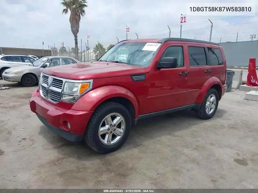 2007 Dodge Nitro Slt/Rt VIN: 1D8GT58K87W583810 Lot: 45485543