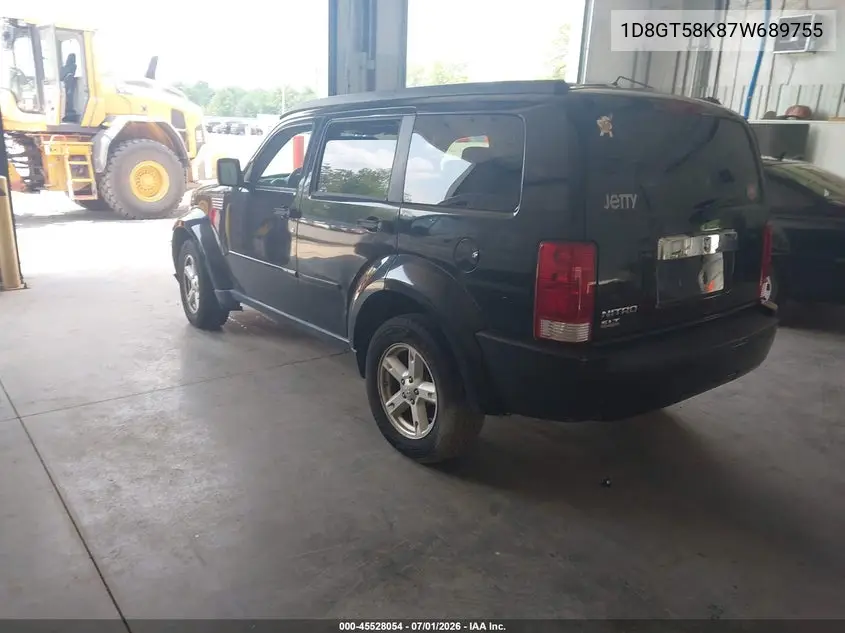 2007 Dodge Nitro Slt/Rt VIN: 1D8GT58K87W689755 Lot: 45528054