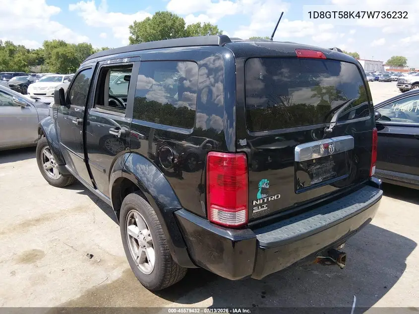 2007 Dodge Nitro Slt/Rt VIN: 1D8GT58K47W736232 Lot: 45579432