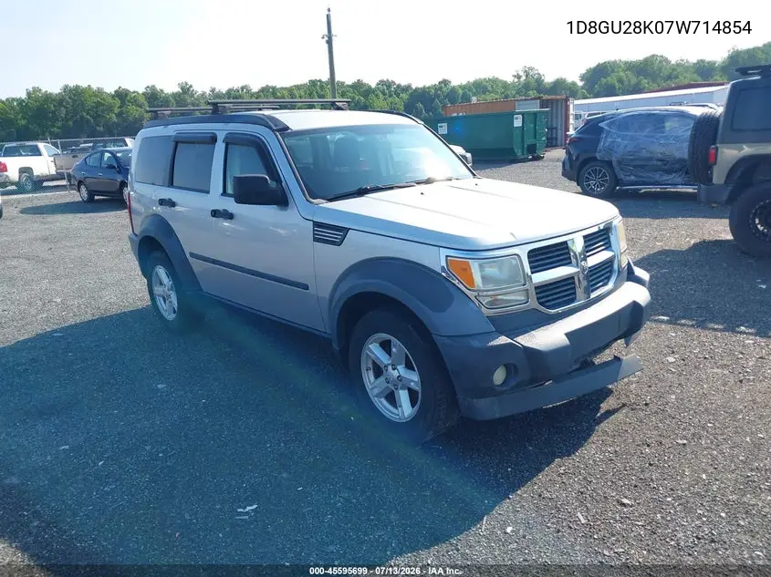 2007 Dodge Nitro Sxt VIN: 1D8GU28K07W714854 Lot: 45595699