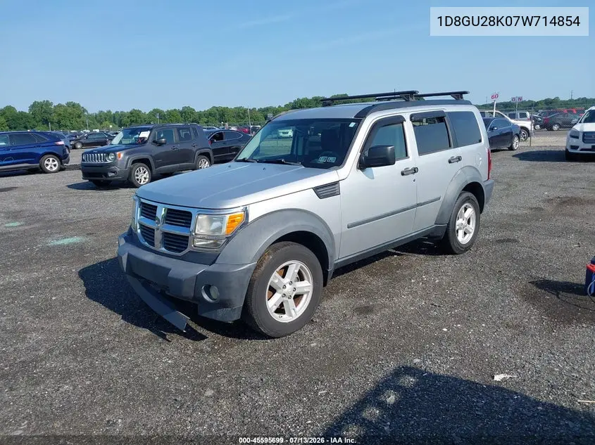 2007 Dodge Nitro Sxt VIN: 1D8GU28K07W714854 Lot: 45595699