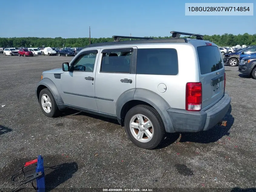 2007 Dodge Nitro Sxt VIN: 1D8GU28K07W714854 Lot: 45595699