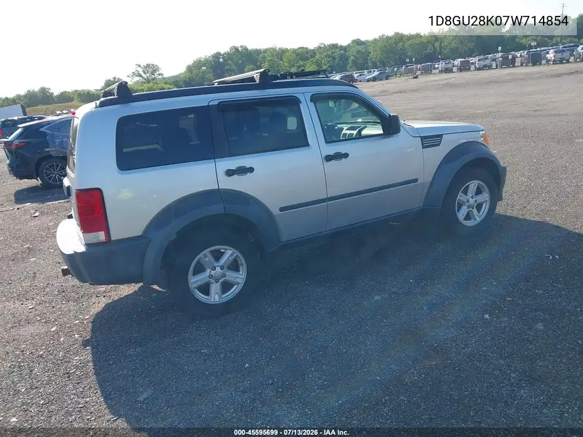 2007 Dodge Nitro Sxt VIN: 1D8GU28K07W714854 Lot: 45595699
