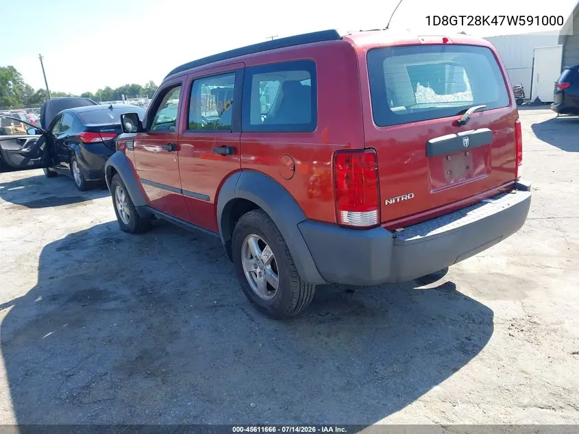 2007 Dodge Nitro Sxt VIN: 1D8GT28K47W591000 Lot: 45611666