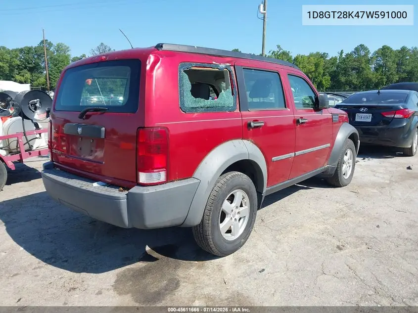 2007 Dodge Nitro Sxt VIN: 1D8GT28K47W591000 Lot: 45611666